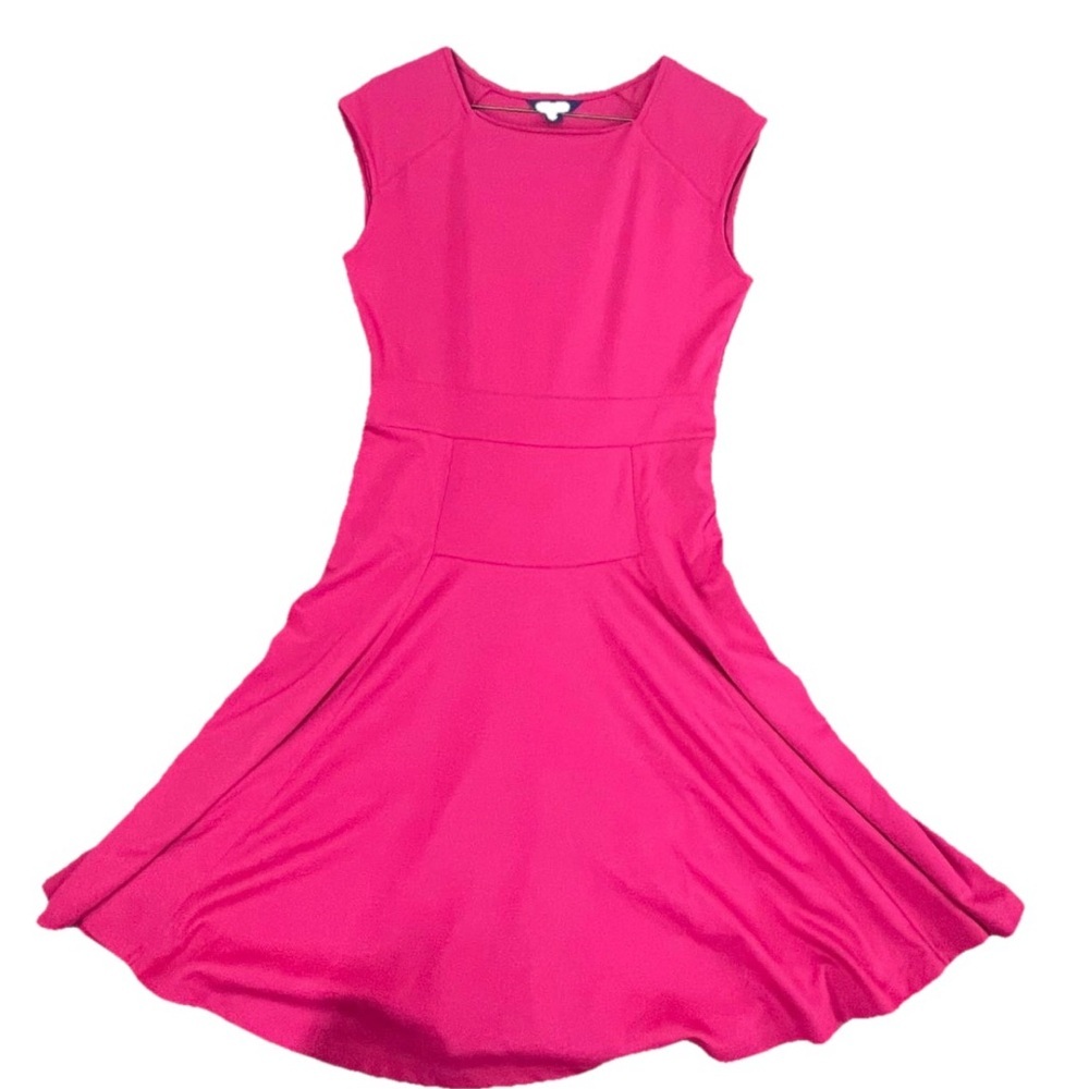Lands' End‎ Pink Sleeveless Midi Sheath Dress Square Neck Size Women's Small 6-8